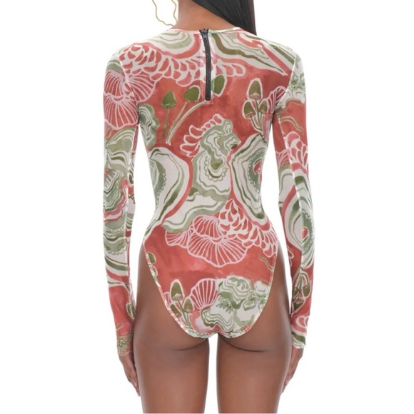 Andrea Iyamah Mesh Abstract Leotard Bodysuit New Size Large - Picture 12 of 12